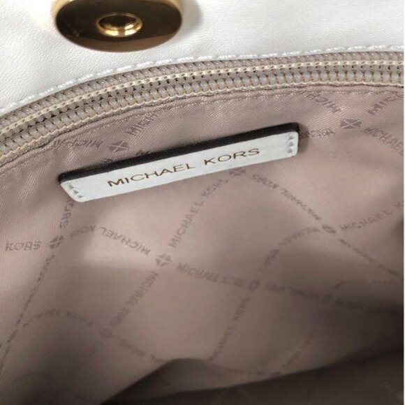 Michael Kors Nicole Gold Fabric Leather Medium Shoulder Bag SAMPLE - Picture 12 of 12